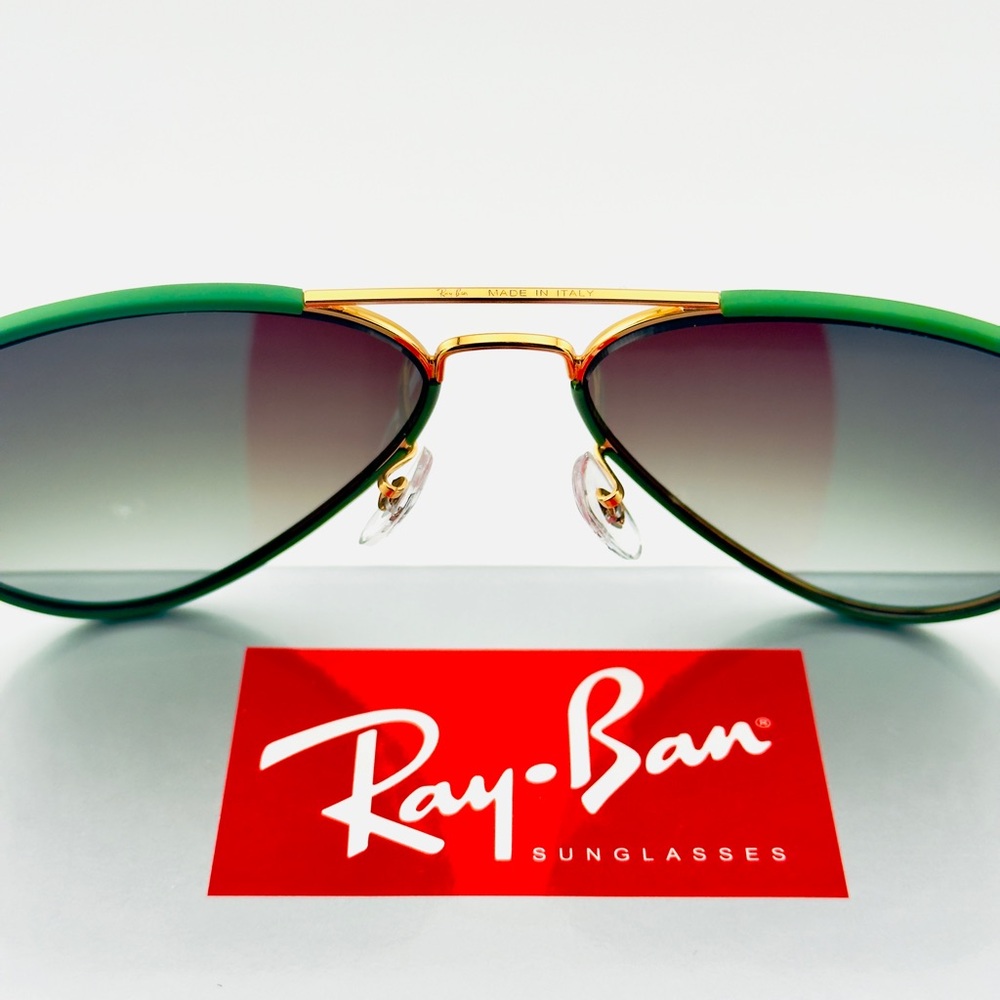 Ray-Ban Aviator Full Color Sunglasses RB3025JM Gold Green Frame Gradient Lenses - Picture 13 of 16